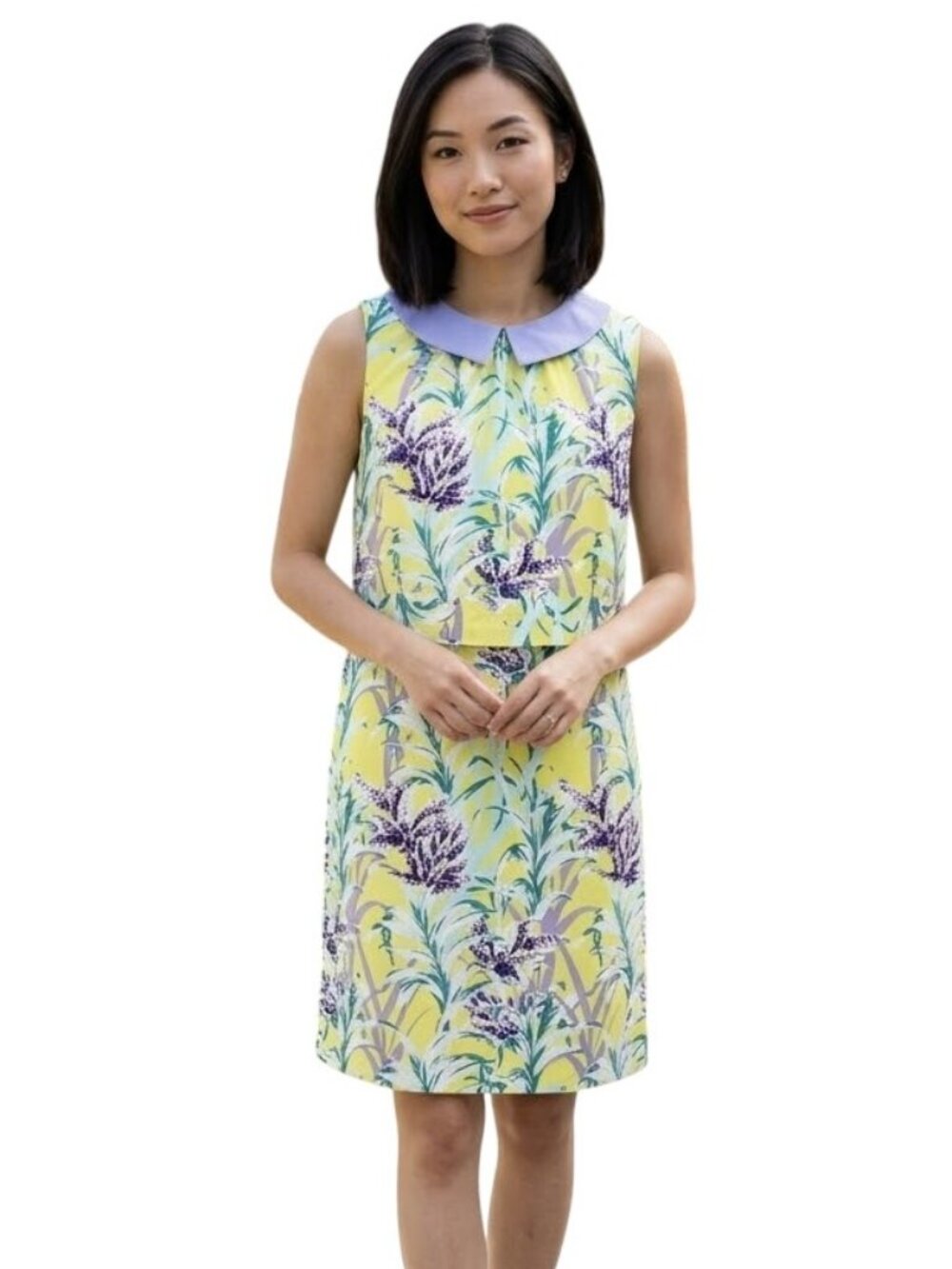 Kate Spade NY Silk Yellow Floral Neal Relaxed Shift Mini Dress Size 2 READ